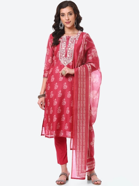 Meena Bazaar Women Pink Ethnic Motifs Pure Cotton Kurta with Trousers & With Dupatta
Meena Bazaar Women Pink Ethnic Motifs Pure Cotton Kurta with Trousers & With Dupatta