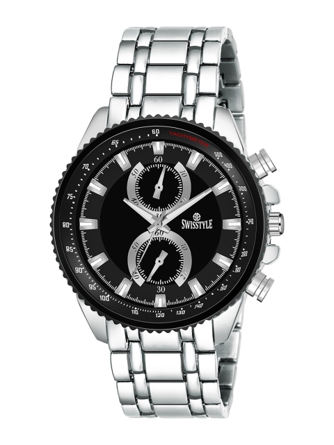 SWISSTYLE Men Black Brass Patterned Dial & Steel Toned Bracelet Style Straps Analogue Watch
SWISSTYLE Men Black Brass Patterned Dial & Steel Toned Bracelet Style Straps Analogue Watch