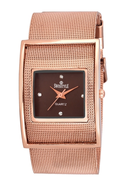 SWISSTYLE Women Brown Brass Embellished Dial & Bracelet Style Straps Analogue Watch SS-LSQ001-BRW-CPR
SWISSTYLE Women Brown Brass Embellished Dial & Bracelet Style Straps Analogue Watch SS-LSQ001-BRW-CPR