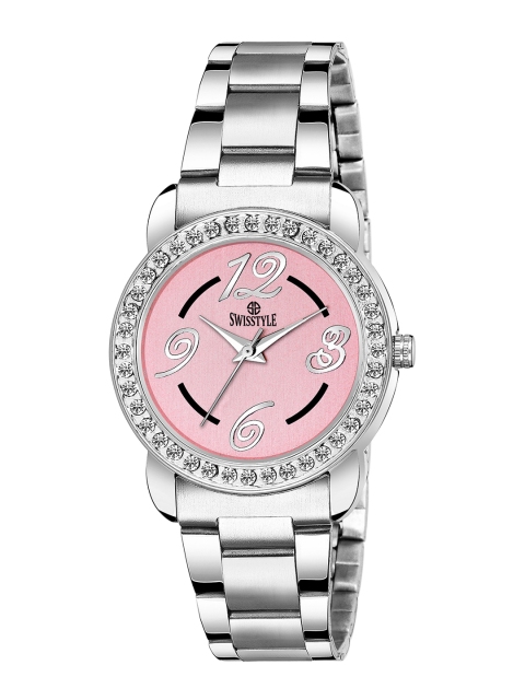 SWISSTYLE Women Pink Brass Embellished Dial & Stainless Steel Bracelet Style Straps Analogue Watch
SWISSTYLE Women Pink Brass Embellished Dial & Stainless Steel Bracelet Style Straps Analogue Watch