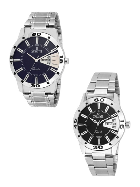 SWISSTYLE Unisex Black Brass Patterned Dial & Silver Toned Bracelet Style Straps Analogue Watch
SWISSTYLE Unisex Black Brass Patterned Dial & Silver Toned Bracelet Style Straps Analogue Watch
