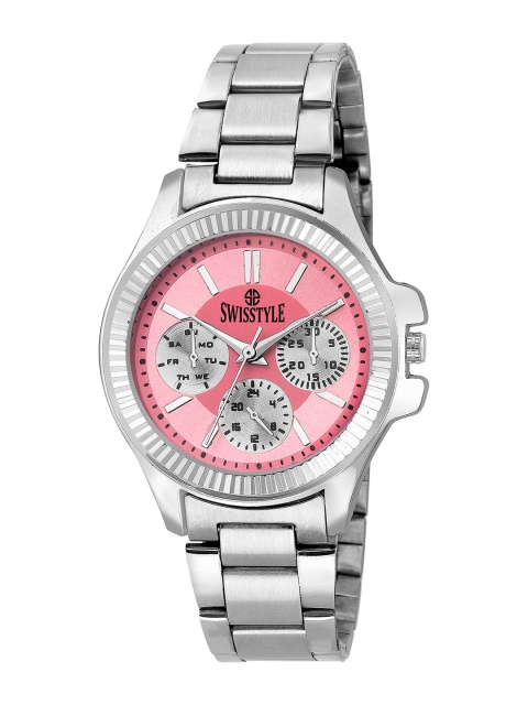 SWISSTYLE Women Silver-Toned Brass Embellished Dial & Bracelet Style Straps Analogue Watch SS-LR635-PNK-CH
SWISSTYLE Women Silver-Toned Brass Embellished Dial & Bracelet Style Straps Analogue Watch SS-LR635-PNK-CH