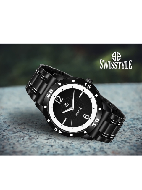 SWISSTYLE Men Black Brass Dial & Stainless Steel Bracelet Style Straps Analogue Watch SS-GR926-BLK-CH
SWISSTYLE Men Black Brass Dial & Stainless Steel Bracelet Style Straps Analogue Watch SS-GR926-BLK-CH