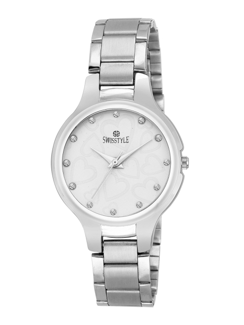 SWISSTYLE Women White Brass Dial & Straps Analogue Watch SS-LR101-WHT-CH