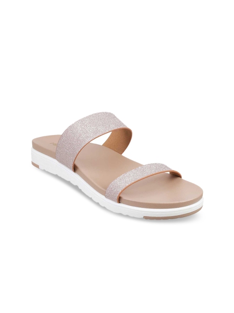 Metro Women Tan Open Toe Flats