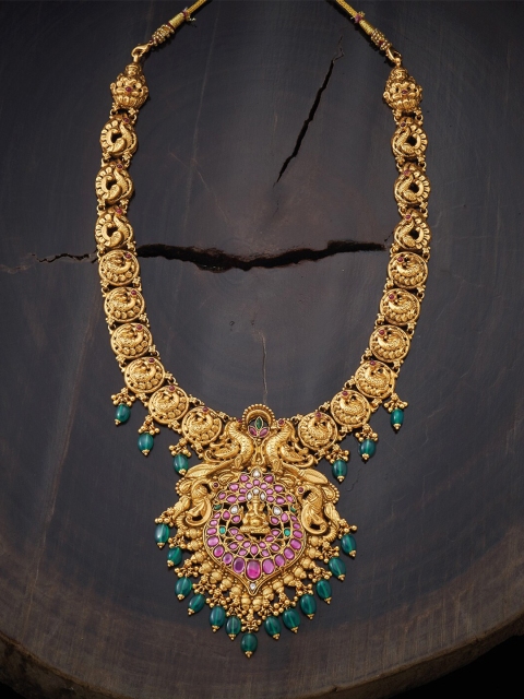 Kushal's Fashion Jewellery Gold-Toned & Pink 925 Silver Rhodium-Plated Temple Necklace
Kushal's Fashion Jewellery Gold-Toned & Pink 925 Silver Rhodium-Plated Temple Necklace