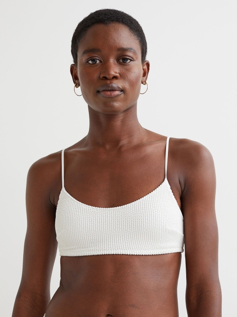 H&M White Padded Bikini Top