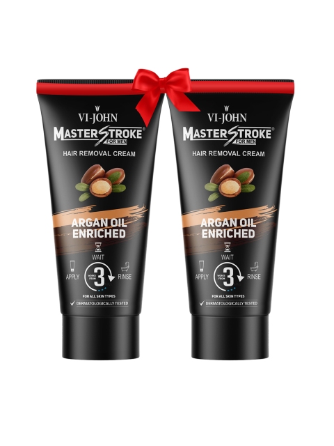 VI-JOHN Men Set of 2 Master Stroke Argan Oil Enriched Hair Removal Cream - 60 g Each, Black
VI-JOHN Men Set of 2 Master Stroke Argan Oil Enriched Hair Removal Cream - 60 g Each, Black
