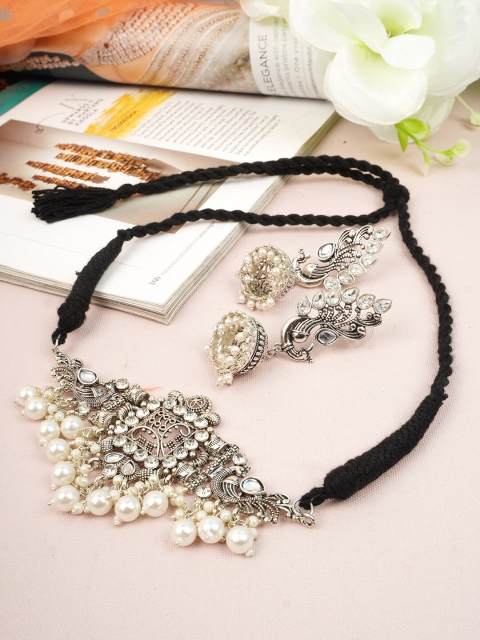 Urmika Women Silver Jewellery Set