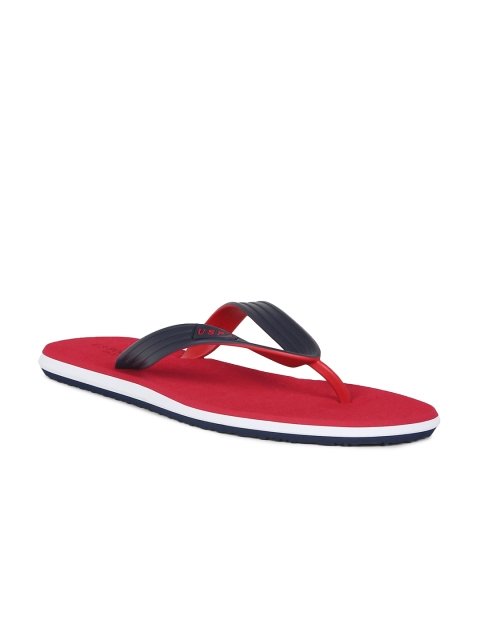 U.S. Polo Assn. Men Black & Red Port Flip-Flops