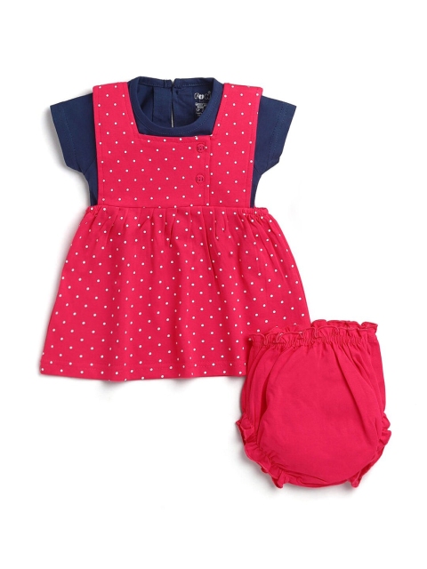 Hopscotch Girls Pink Printed Top with Shorts