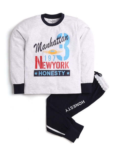 Hopscotch Boys Black Printed T-shirt with Trousers