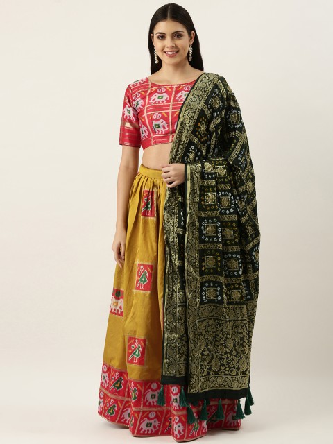 LOOKNBOOK ART Mustard Yellow & Red Semi-Stitched Lehenga & Unstitched Blouse With Dupatta
LOOKNBOOK ART Mustard Yellow & Red Semi-Stitched Lehenga & Unstitched Blouse With Dupatta
