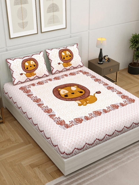 Aura Peach-Coloured & White Cartoon Characters 140 TC Queen Bedsheet with 2 Pillow Covers
Aura Peach-Coloured & White Cartoon Characters 140 TC Queen Bedsheet with 2 Pillow Covers