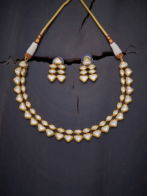 Kushal's Fashion Jewellery White Gold-Plated Jewellery Set 
Kushal's Fashion Jewellery White Gold-Plated Jewellery Set