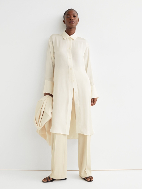 H&M White Oversized Shirt Dress