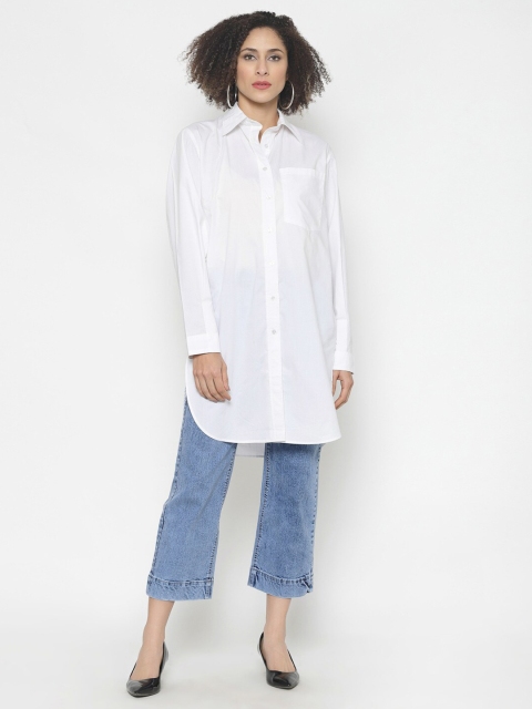 Twenty3 White Shirt Collar Tunic