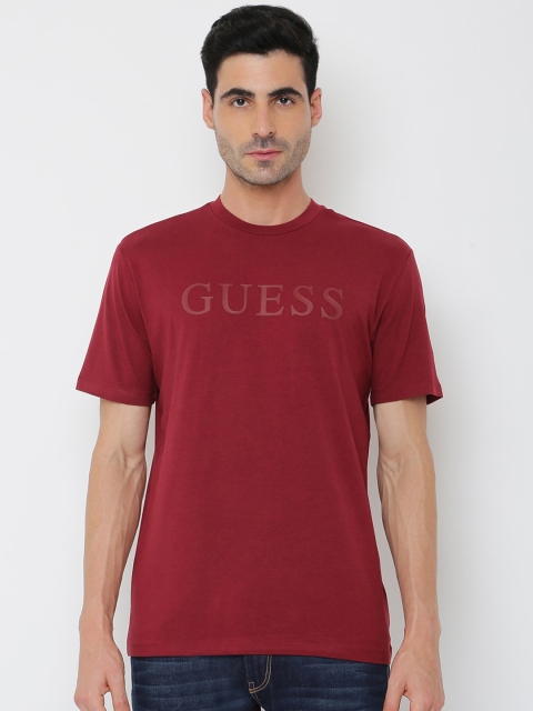 GUESS Men Multicoloured Typography Printed Outdoor T-shirt, Multi