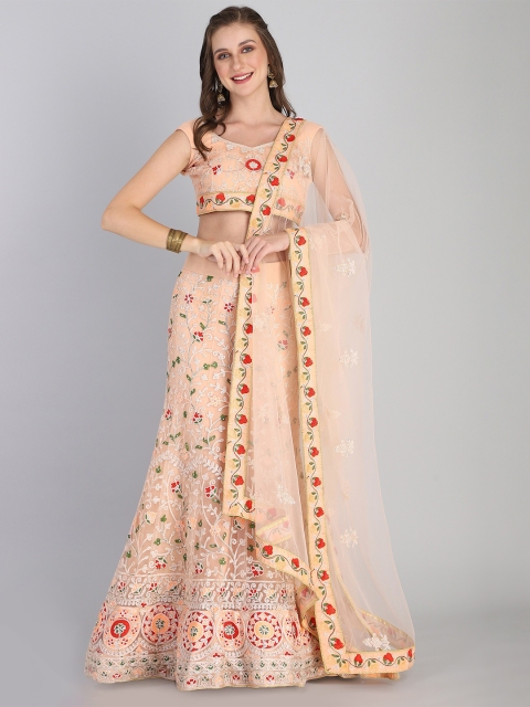 Rajesh Silk Mills Peach-Coloured Embroidered Semi-Stitched Lehenga & Unstitched Blouse With Dupatta
Rajesh Silk Mills Peach-Coloured Embroidered Semi-Stitched Lehenga & Unstitched Blouse With Dupatta