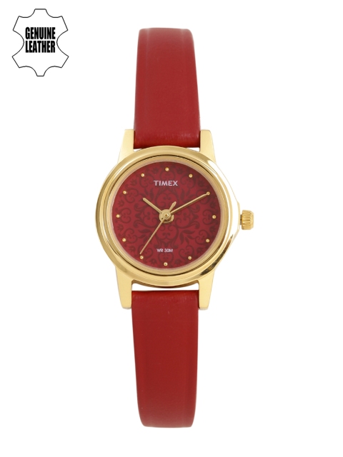 Timex Women Red Printed Analogue Watch TW000CS10