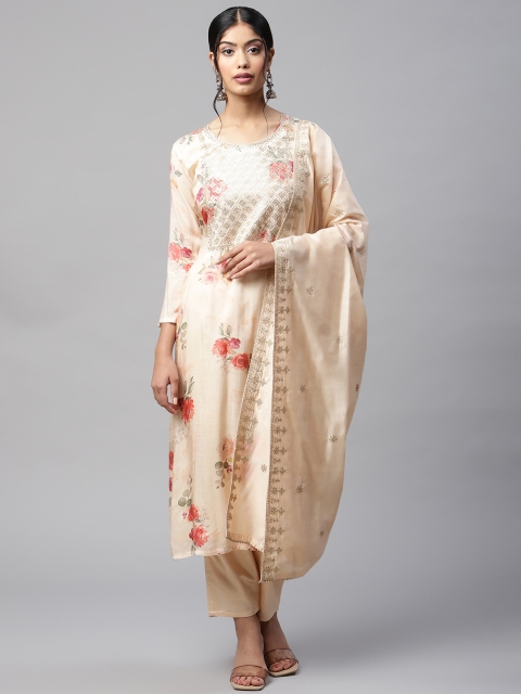 Readiprint Fashions Women Beige & Orange Floral Zari Straight Cotton Kurta PalazzoDupatta
Readiprint Fashions Women Beige & Orange Floral Zari Straight Cotton Kurta PalazzoDupatta
