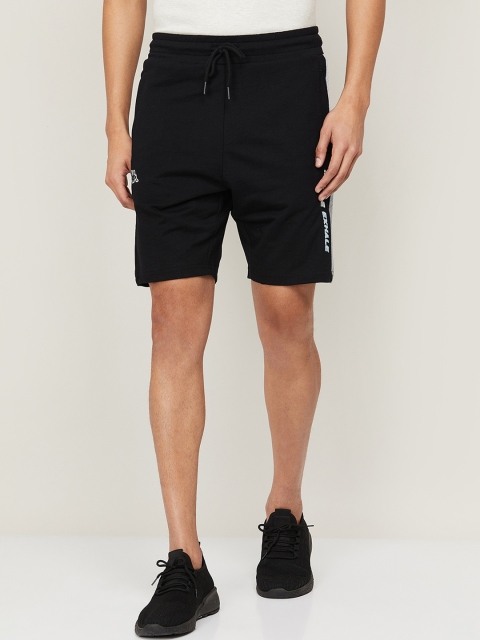 Kappa Men Black Solid Regular-Fit Sports Shorts