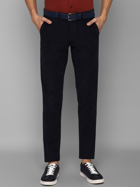 Louis Philippe Sport Men Navy Blue Slim Fit Trousers