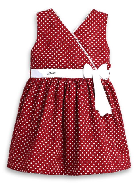 Hopscotch Maroon & White Dress