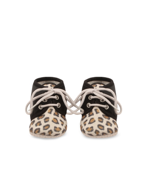 Hopscotch Infant Girls Black Leopard Printed Booties