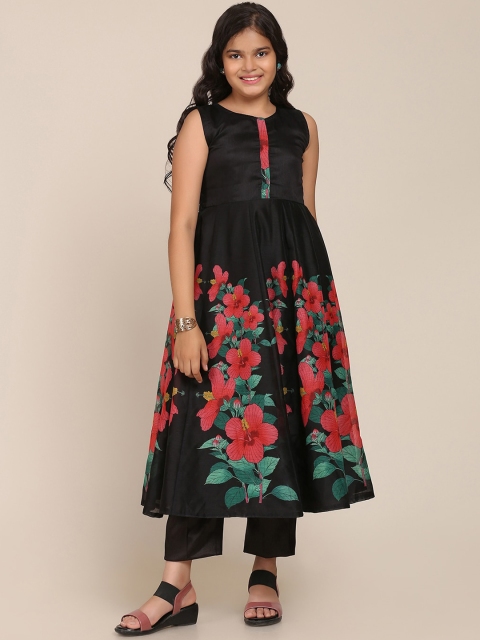 Bitiya by Bhama Girls Black Floral Printed Pleated Kurta with Trousers & With Dupatta
Bitiya by Bhama Girls Black Floral Printed Pleated Kurta with Trousers & With Dupatta