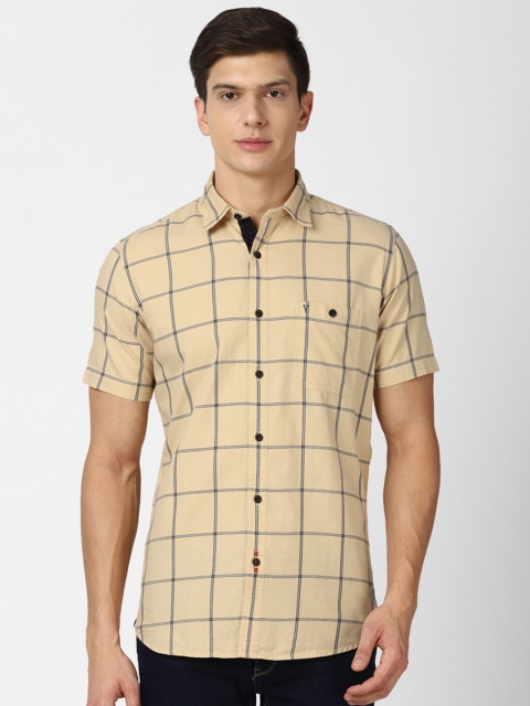 VAN HEUSEN DENIM LABS Men Khaki & Blue Slim Fit Windowpane Checked Cotton Casual Shirt
VAN HEUSEN DENIM LABS Men Khaki & Blue Slim Fit Windowpane Checked Cotton Casual Shirt