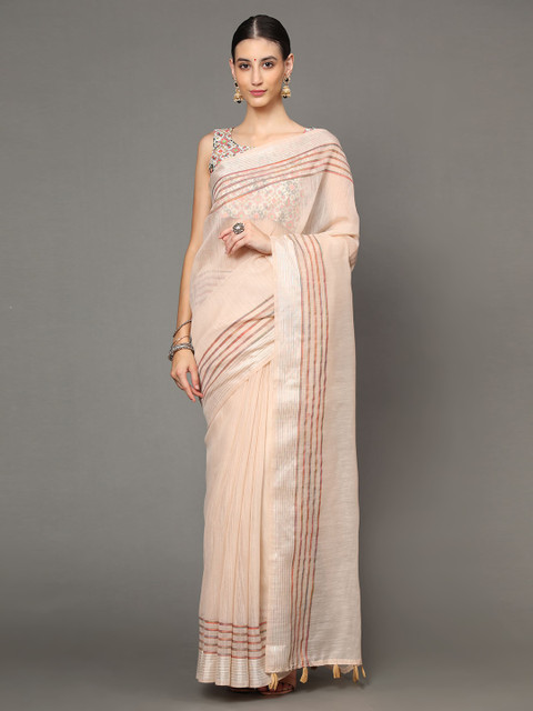 Havida Sarees Peach-Coloured Striped Zari Pure Cotton Ready to Wear Arani Saree
Havida Sarees Peach-Coloured Striped Zari Pure Cotton Ready to Wear Arani Saree