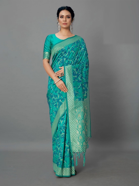 KALINI Sea Green Woven Design Saree