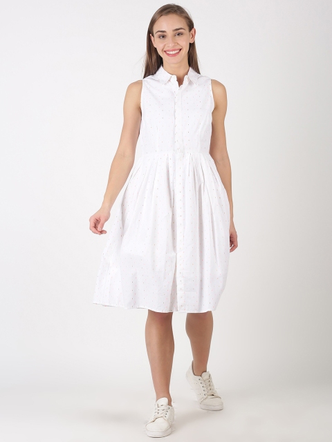 kriatma Women White Shirt Dress