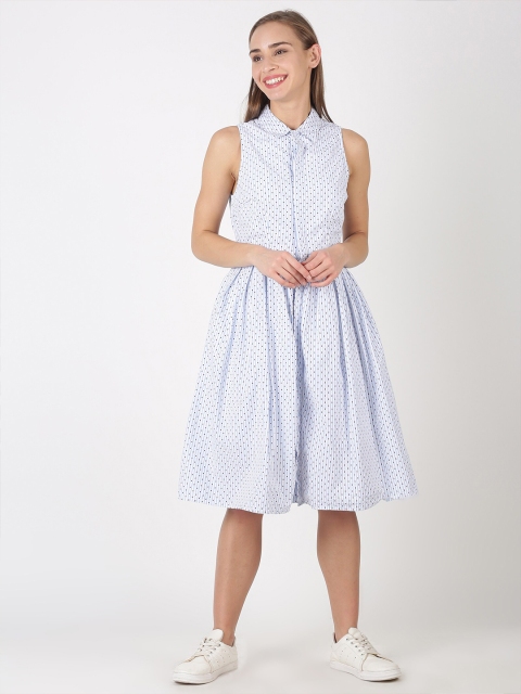 kriatma Women White & Black Shirt Dress