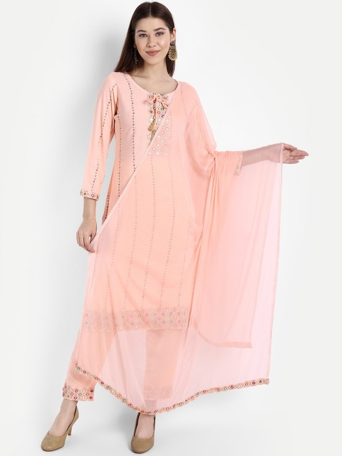 Ziva Fashion Women Peach-Coloured Embroidered Layered Kurta with Skirt & With Dupatta
Ziva Fashion Women Peach-Coloured Embroidered Layered Kurta with Skirt & With Dupatta