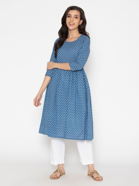 SAABHI Blue Ethnic Midi Dress