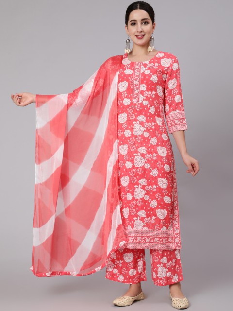 GULMOHAR JAIPUR Women Coral Floral Yoke Design Empire Kurti with Palazzos & With Dupatta
GULMOHAR JAIPUR Women Coral Floral Yoke Design Empire Kurti with Palazzos & With Dupatta