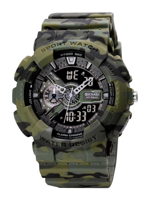 Skmei Men Green Dial & Multicoloured Textured Straps Analogue and Digital Multi Function Watch Skmei 1688
Skmei Men Green Dial & Multicoloured Textured Straps Analogue and Digital Multi Function Watch Skmei 1688