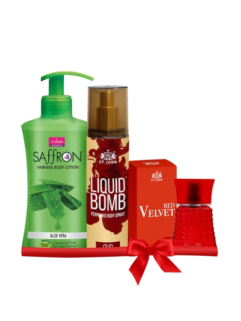 VI-JOHN Aloevera Body Lotion 250 ml, Red Velvet Perfume 30ML & Deodorant OUD 150ml, Multi
VI-JOHN Aloevera Body Lotion 250 ml, Red Velvet Perfume 30ML & Deodorant OUD 150ml, Multi