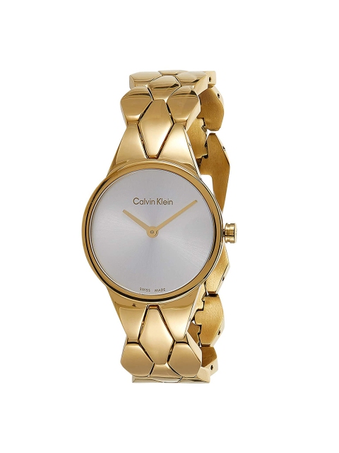 Calvin Klein Women Silver-Toned Dial & Gold Toned Bracelet Straps Analogue Watch K6E23546
Calvin Klein Women Silver-Toned Dial & Gold Toned Bracelet Straps Analogue Watch K6E23546