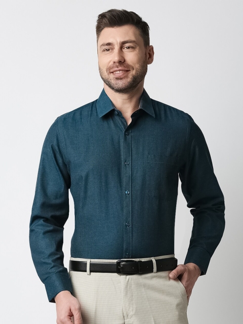 Solemio Men Green Smart Tailored Fit Formal Shirt