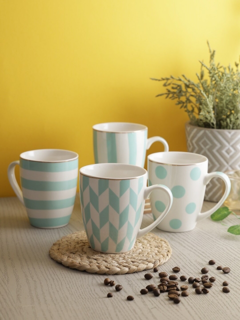 House Of Accessories Green & White Geometric Printed Ceramic Glossy Mugs Set of Cups and Mugs
House Of Accessories Green & White Geometric Printed Ceramic Glossy Mugs Set of Cups and Mugs