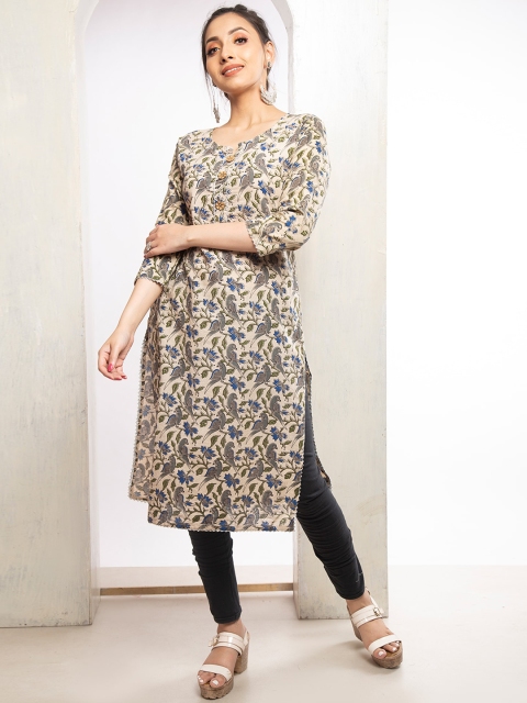 Unnati Silks Women Cream-Coloured Striped Thread Work Block Print Handloom Pathani Kurta
Unnati Silks Women Cream-Coloured Striped Thread Work Block Print Handloom Pathani Kurta