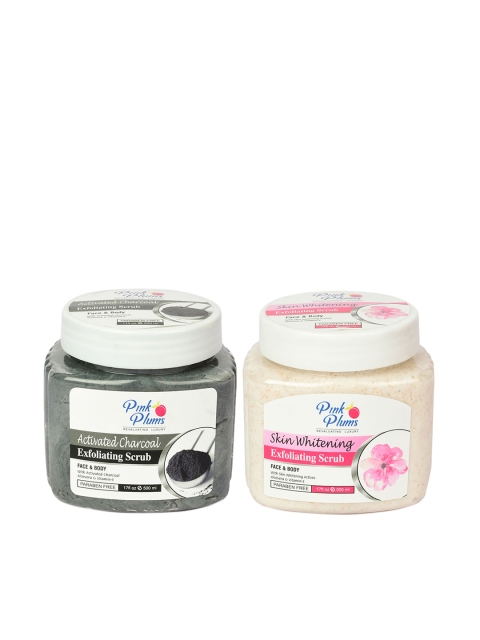 Pink Plums Set of Face & Body Activated Charcoal Scrub & Whitening Scrub - 500 ml Each, Black
Pink Plums Set of Face & Body Activated Charcoal Scrub & Whitening Scrub - 500 ml Each, Black