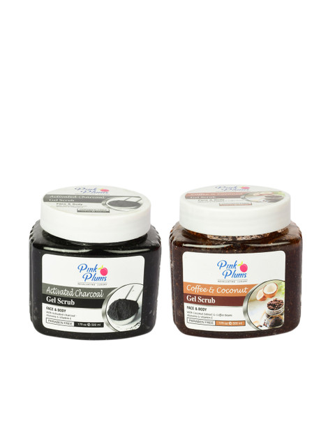 Pink Plums Set of 2 Paraben Free Face & Body Exfoliating Gel Scrub - 500 ml each, Black
Pink Plums Set of 2 Paraben Free Face & Body Exfoliating Gel Scrub - 500 ml each, Black