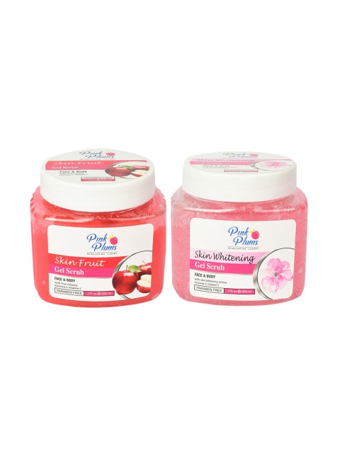 Pink Plums Set of Face & Body Skin Fruit Gel Scrub & Skin Whitening Scrub - 500 ml Each
Pink Plums Set of Face & Body Skin Fruit Gel Scrub & Skin Whitening Scrub - 500 ml Each