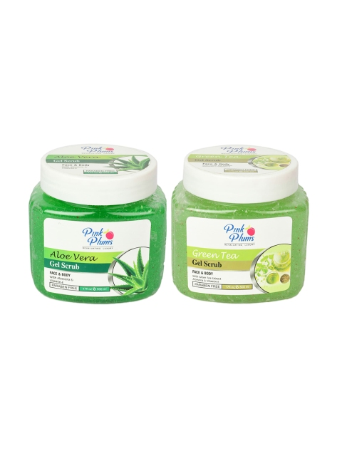 Pink Plums Set of 2 Paraben Free Face & Body Exfoliating Gel Scrub - 500 ml each, Green
Pink Plums Set of 2 Paraben Free Face & Body Exfoliating Gel Scrub - 500 ml each, Green