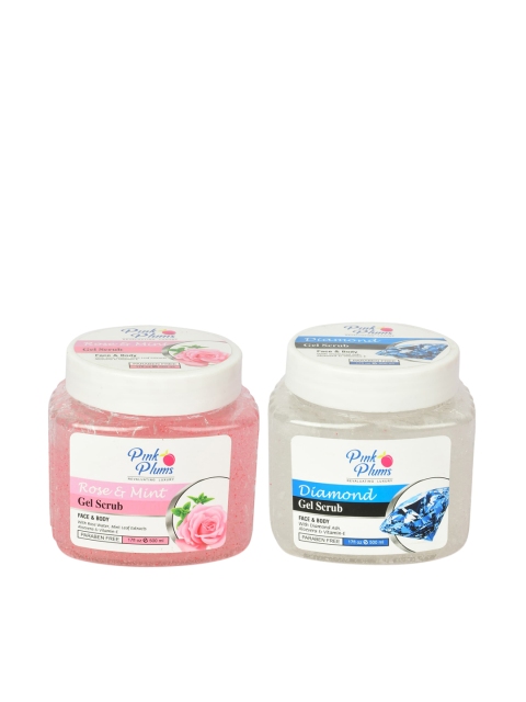 Pink Plums Set of Face & Body Rose and Mint Gel Scrub & Diamond Gel Scrub - 500 ml Each
Pink Plums Set of Face & Body Rose and Mint Gel Scrub & Diamond Gel Scrub - 500 ml Each