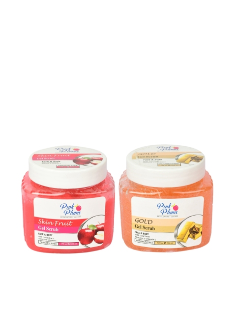 Pink Plums Set of Face & Body Skin Fruit Gel Scrub & Gold Gel Scrub - 500 ml Each, Red
Pink Plums Set of Face & Body Skin Fruit Gel Scrub & Gold Gel Scrub - 500 ml Each, Red